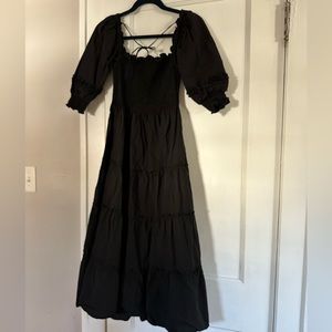 Hill House Nesli dress in black dot